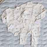 Henley Patch Pocket Romper - Life Aquatic