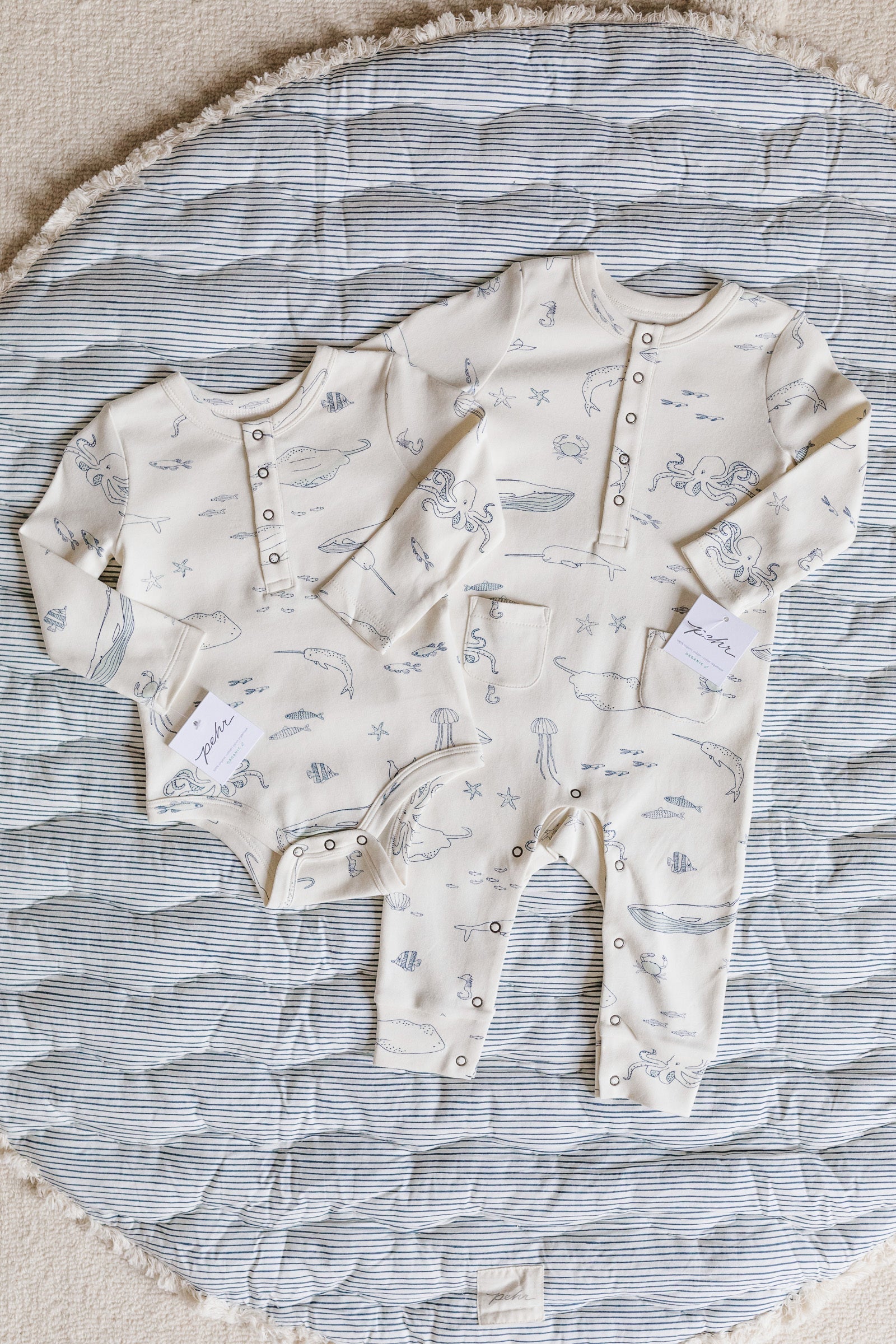 Henley Patch Pocket Romper - Life Aquatic