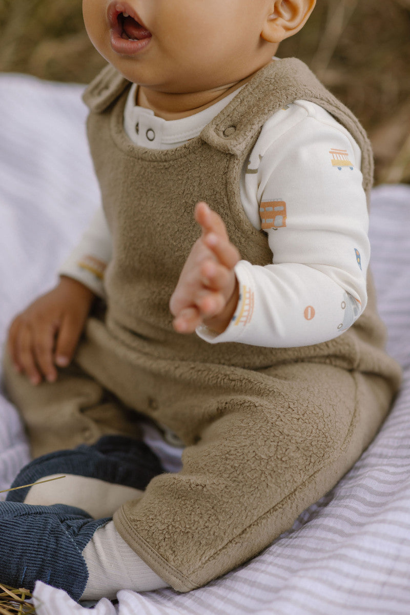 teddy fleece overall moss