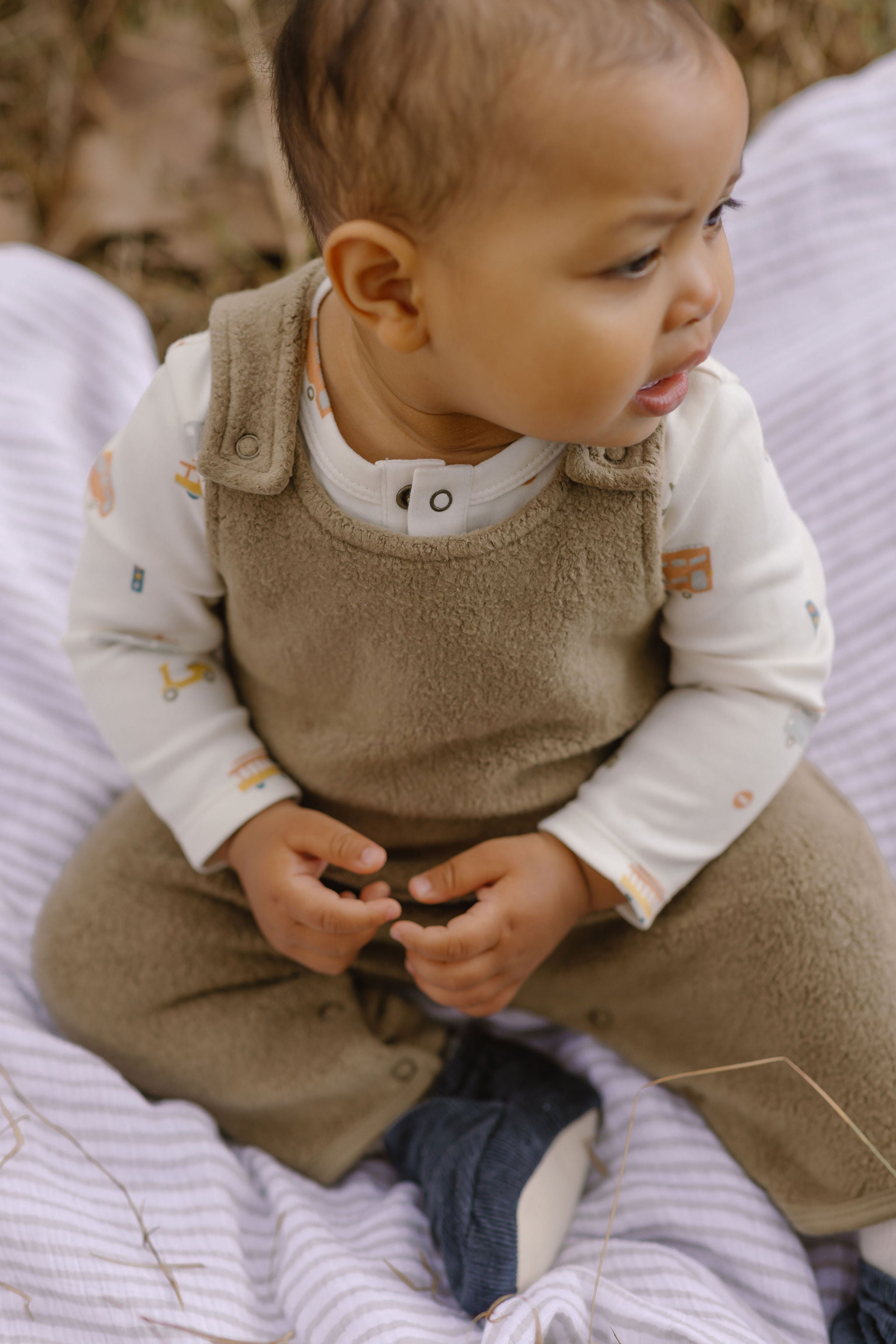 teddy fleece overall moss