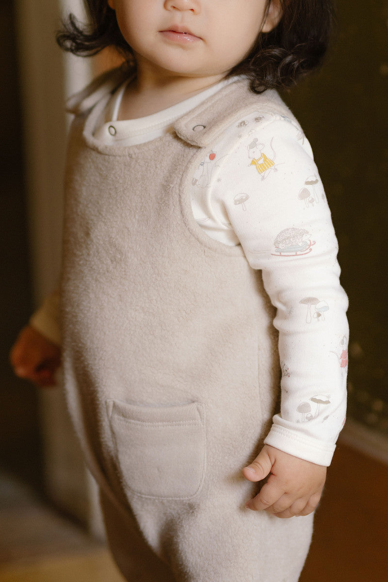 Teddy Fleece Overall - Stone