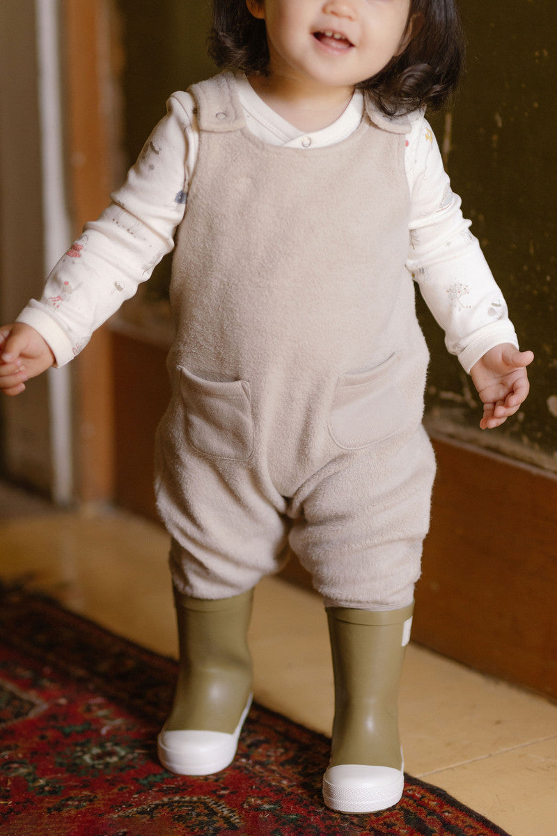 teddy fleece overall stone