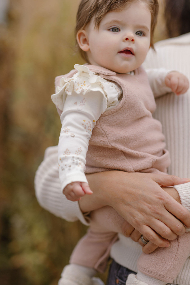 teddy fleece overall rose pink