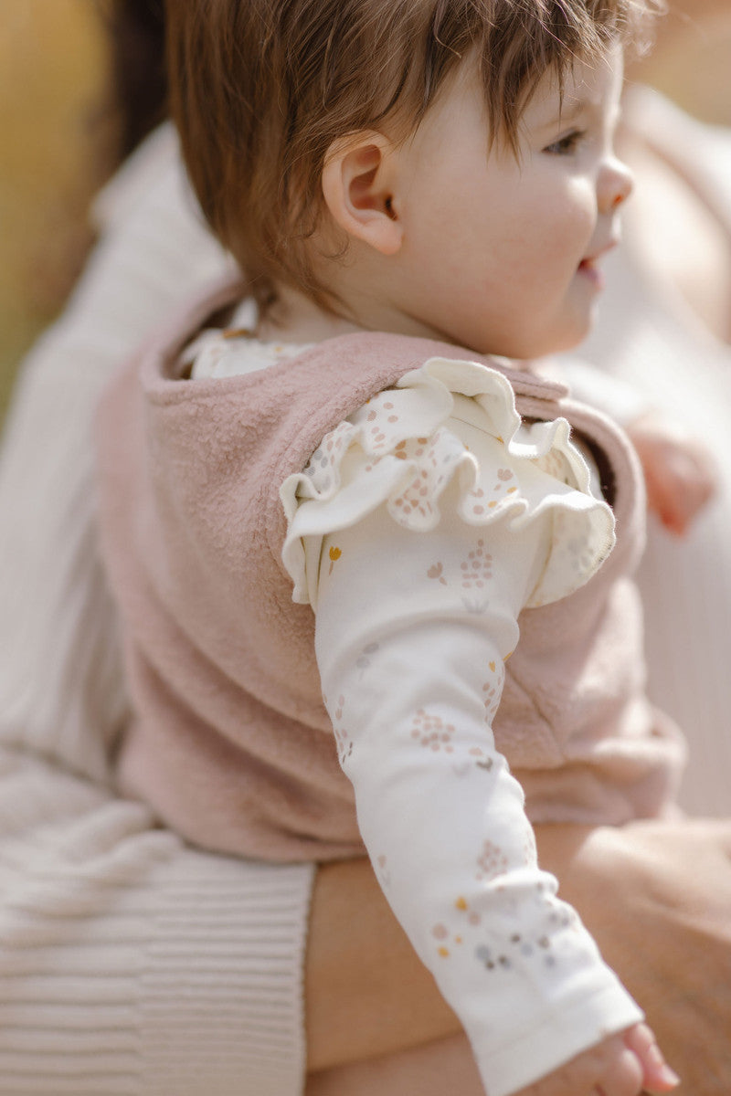 teddy fleece overall rose pink