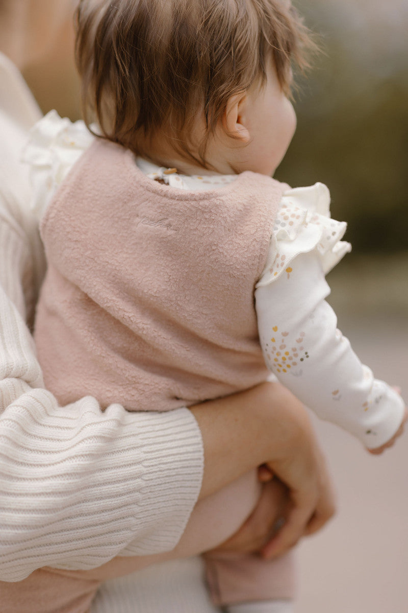 teddy fleece overall rose pink