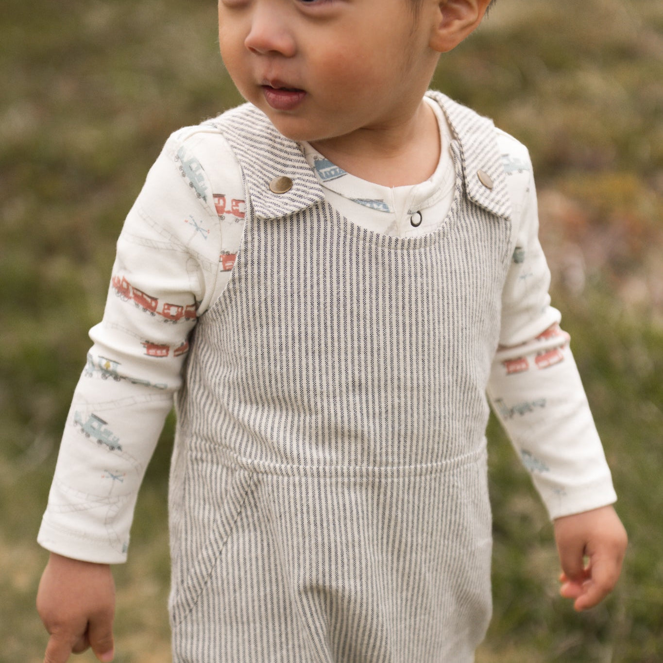 Railroad Baby Overall - Railroad Stripe