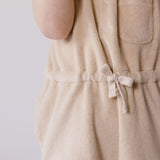 Classic Terry Drawstring Romper - Sand