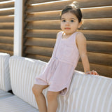 Classic Terry Drawstring Romper - Lilac