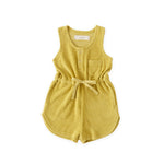 Classic Terry Drawstring Romper - Citrus