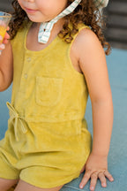 baby classic terry drawstring romper citrus