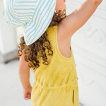 Classic Terry Drawstring Romper - Citrus