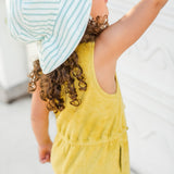 Classic Terry Drawstring Romper - Citrus