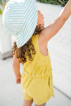 baby classic terry drawstring romper citrus