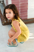 baby classic terry drawstring romper citrus