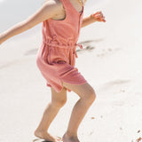 Classic Terry Drawstring Romper - Shell