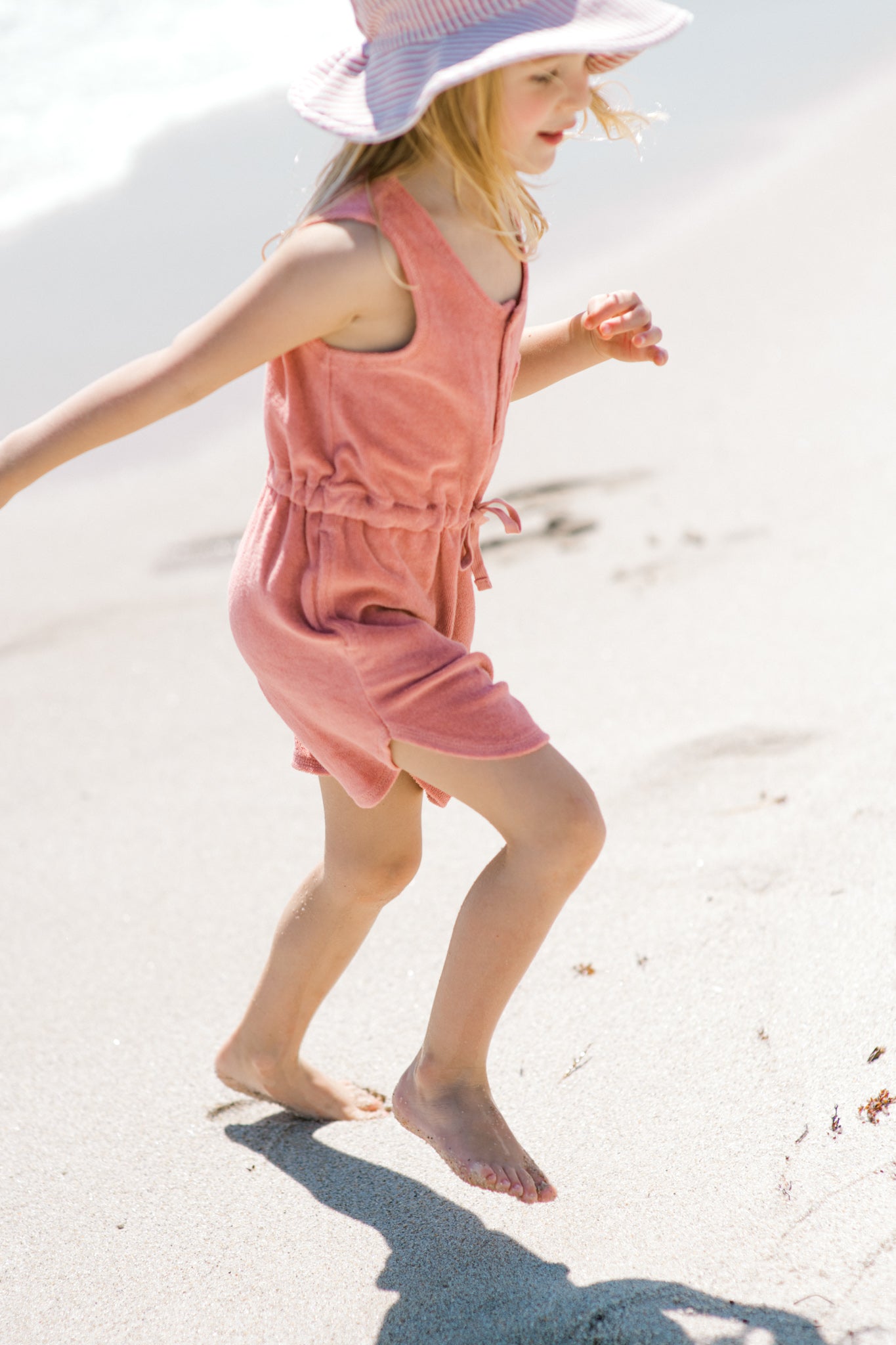 Classic Terry Drawstring Romper - Shell