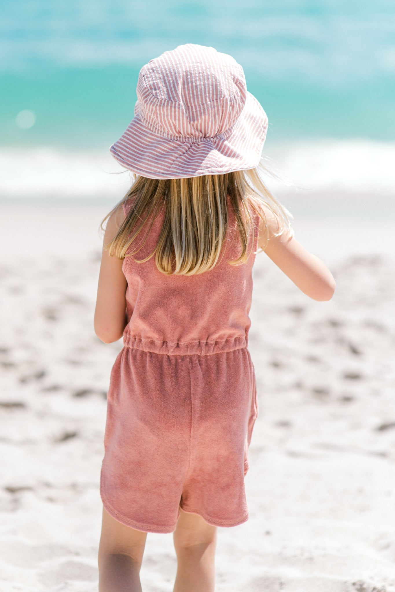 Classic Terry Drawstring Romper - Shell