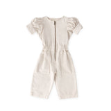 Vintage Twill Toddler Puff Sleeve Jumpsuit - Natural