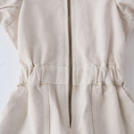 Vintage Twill Toddler Puff Sleeve Jumpsuit - Natural