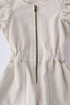 toddler vintage twill toddler puff sleeve jumpsuit natural