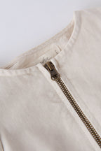 toddler vintage twill toddler puff sleeve jumpsuit natural