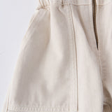 Vintage Twill Toddler Puff Sleeve Jumpsuit - Natural
