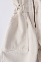 toddler vintage twill toddler puff sleeve jumpsuit natural