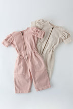 toddler vintage twill toddler puff sleeve jumpsuit natural