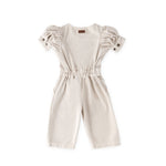Vintage Twill Toddler Puff Sleeve Jumpsuit - Natural