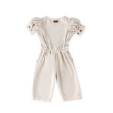 Vintage Twill Toddler Puff Sleeve Jumpsuit - Natural