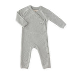 Pointelle Knit Kimono Romper - Soft Sea