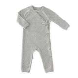 Pointelle Knit Kimono Romper - Soft Sea