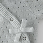 Pointelle Knit Kimono Romper - Soft Sea