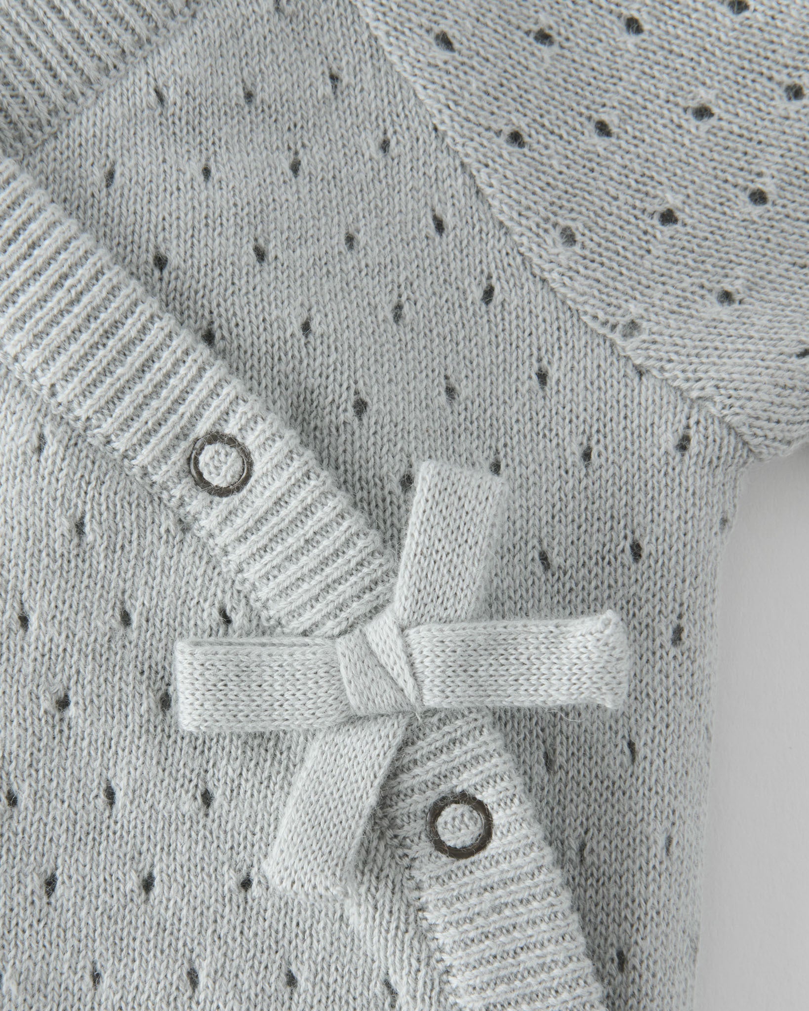 Pointelle Knit Kimono Romper - Soft Sea