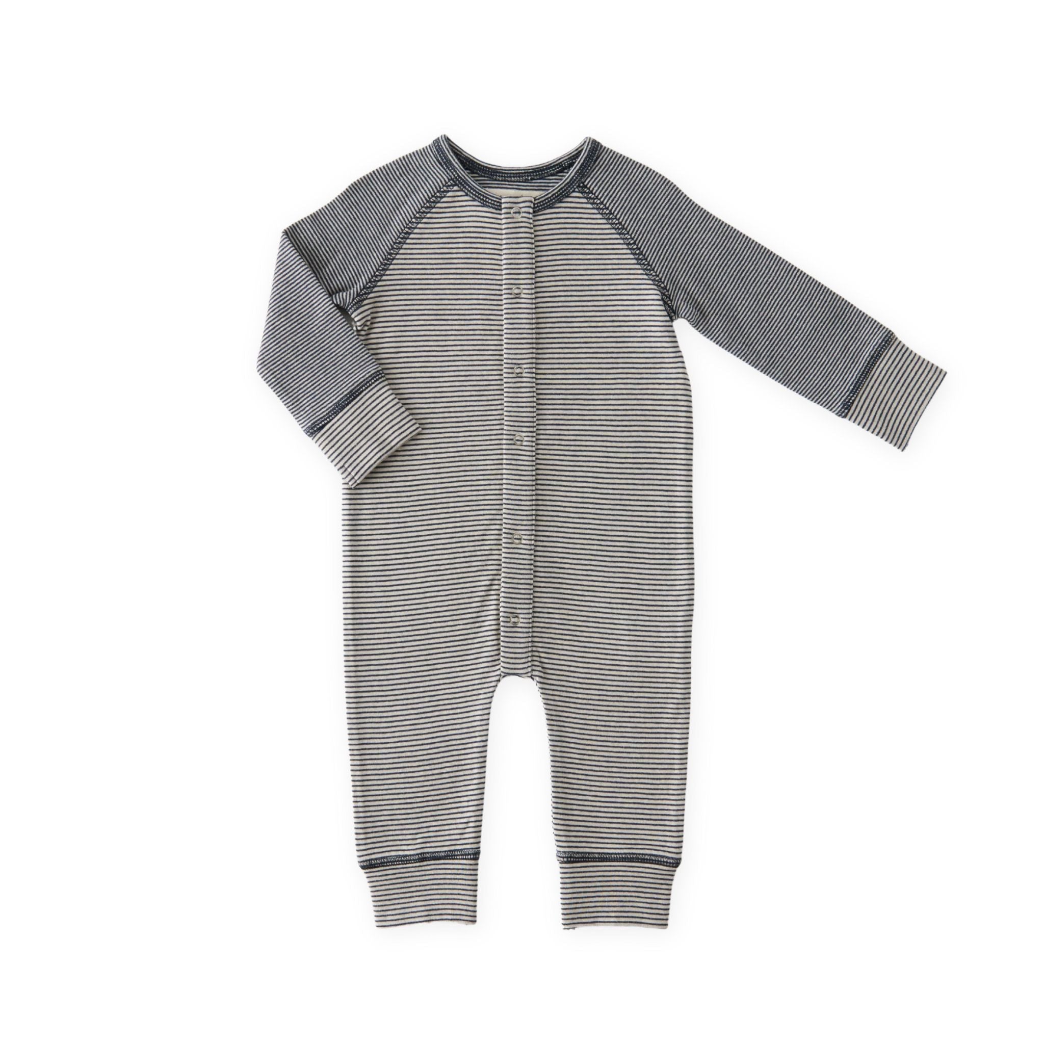 Sailor Stripe Raglan Romper - Ink