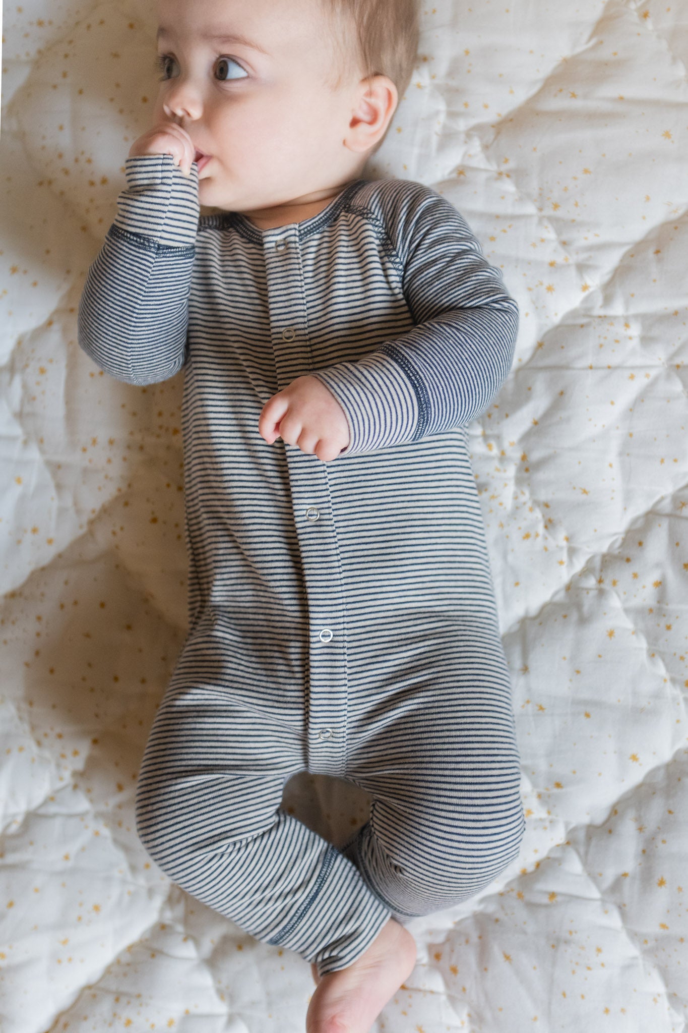 Sailor Stripe Raglan Romper - Ink