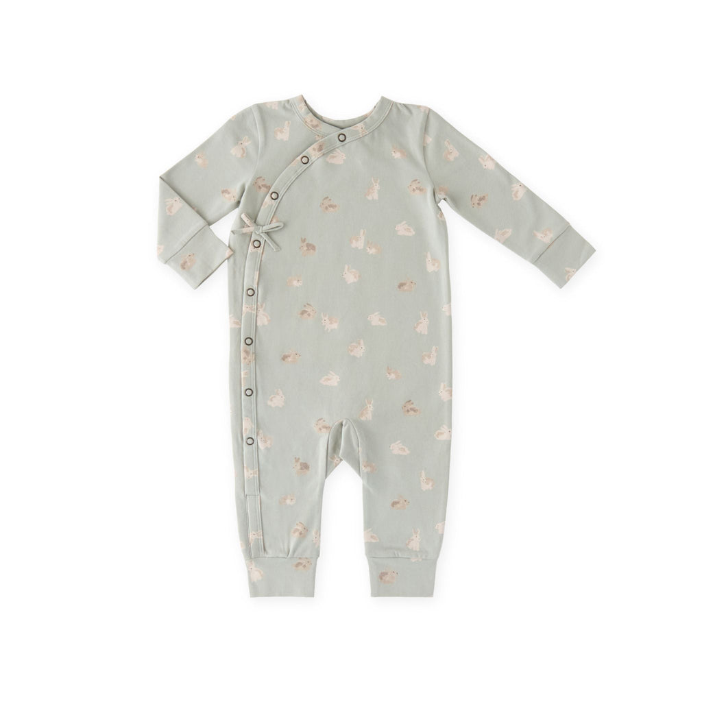 baby the littles kimono romper hoppy bunny in blues pattern