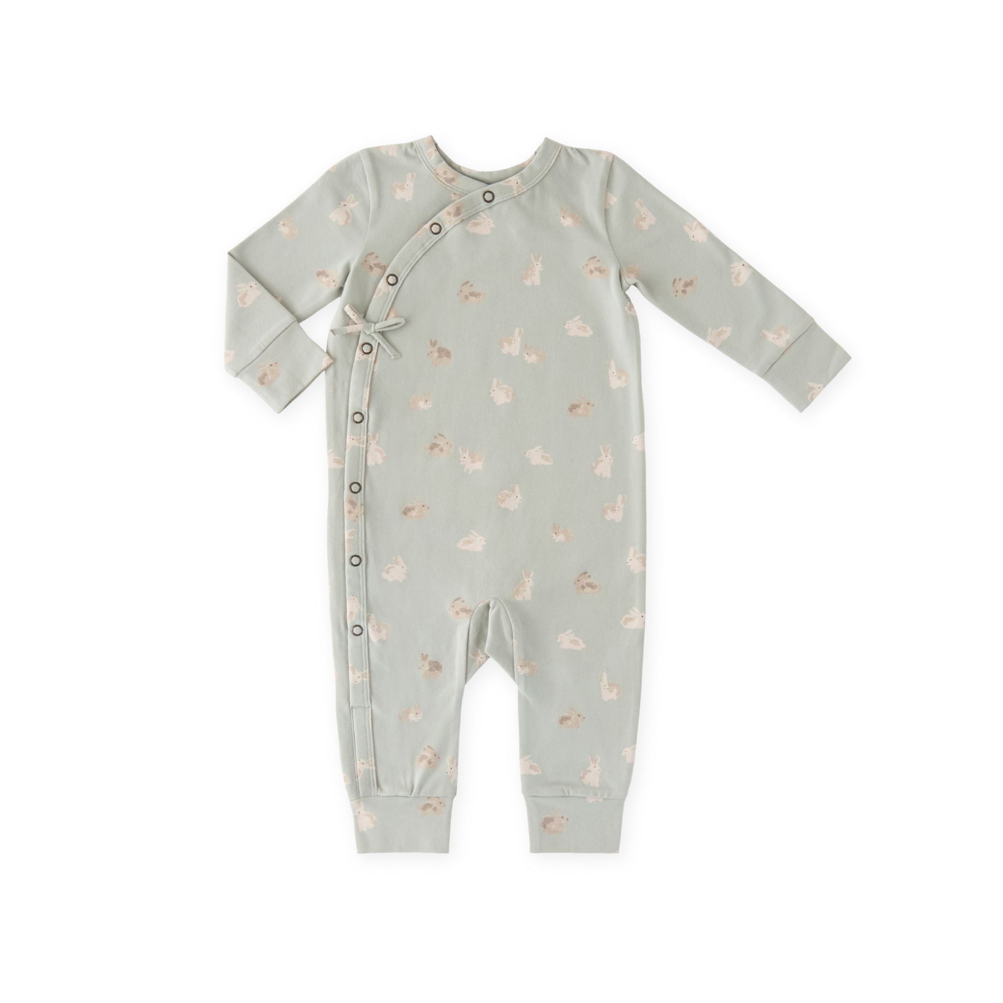 baby the littles kimono romper hoppy bunny in blues pattern