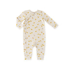 baby the littles kimono romper cheerful chick in yellows pattern
