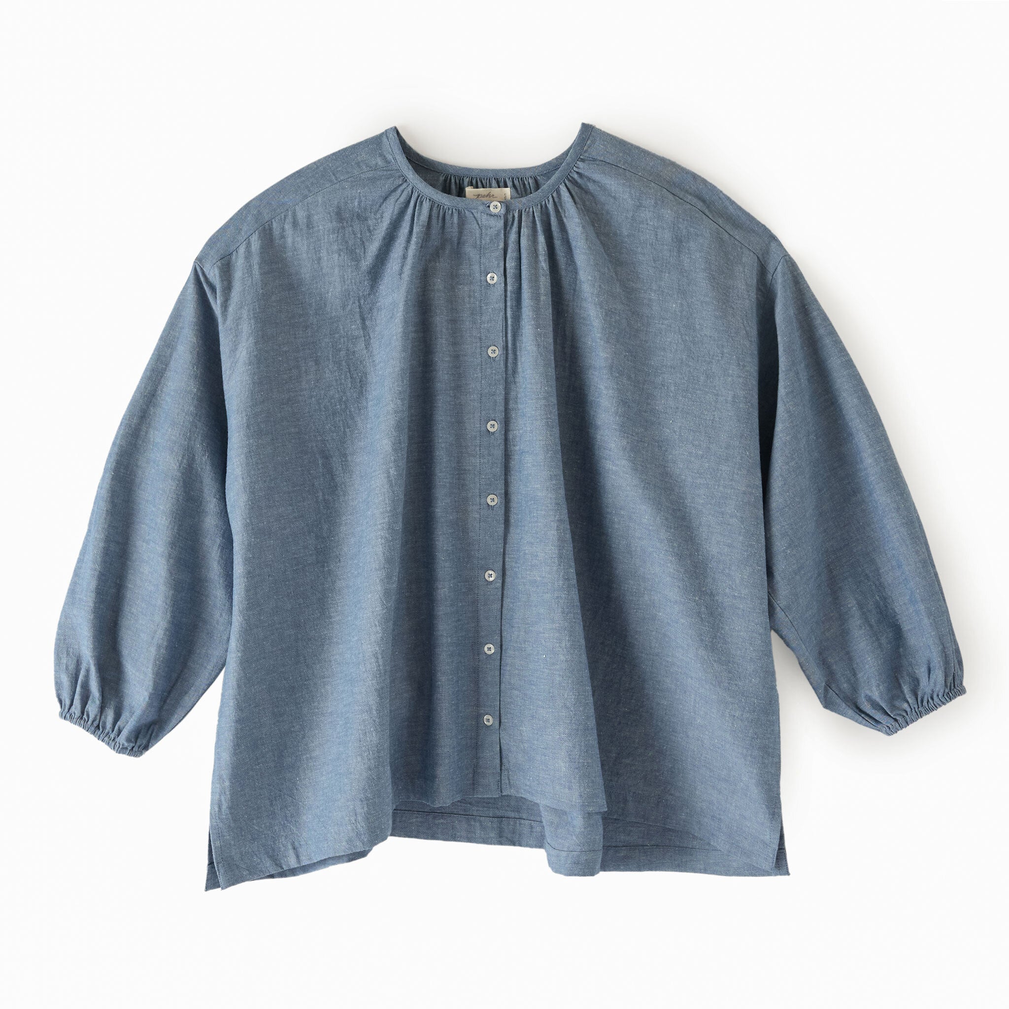 women's blouse chambray in blues pattern