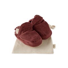 corduroy bootie mulberry in reds pattern