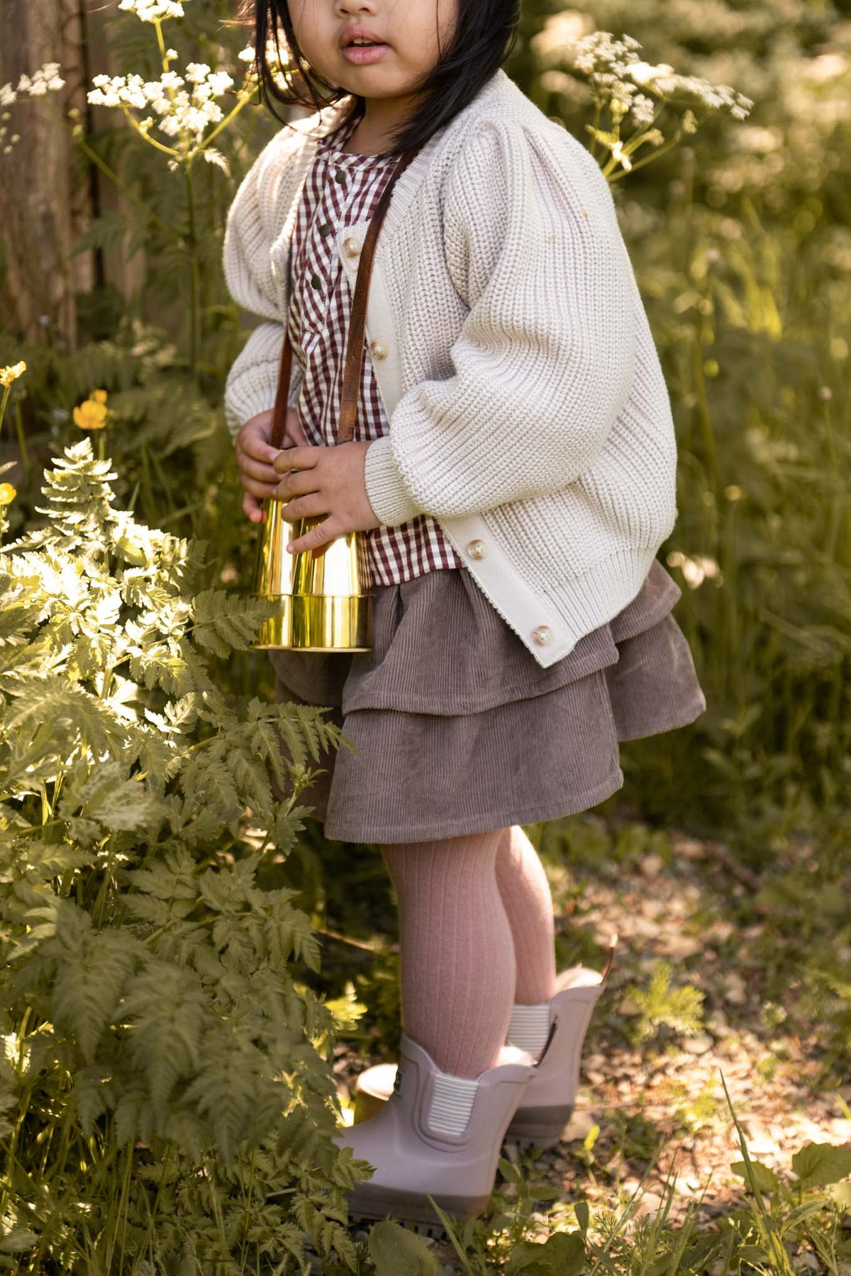 ribbed tights with grips blossom