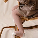 Ribbed Tights with Grips - Blossom