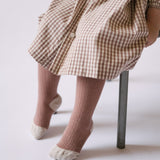 Ribbed Tights with Grips - Blossom