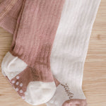 Ribbed Tights with Grips - Blossom