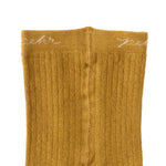 Ribbed Tights with Grips - Ochre
