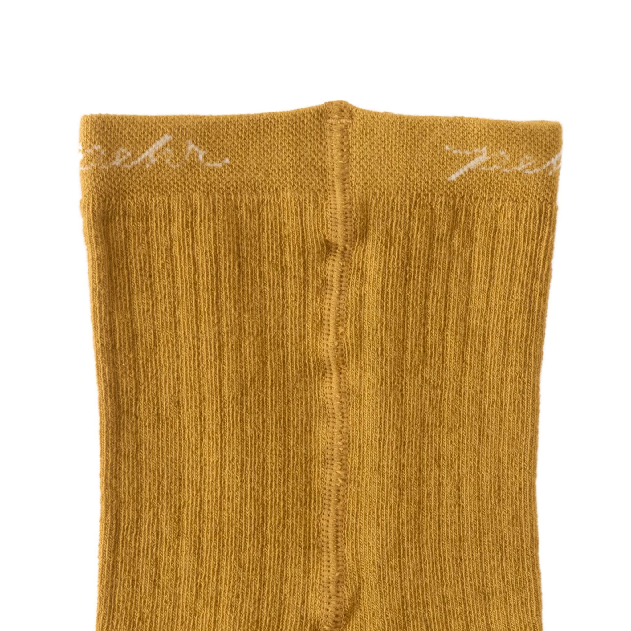Ribbed Tights with Grips - Ochre