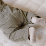 Crew Socks with grips 3-Pack - Natural