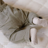 Crew Socks with grips 3-Pack - Natural