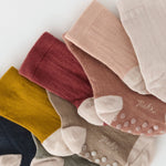 Crew Socks with grips 3-Pack - Mushroom